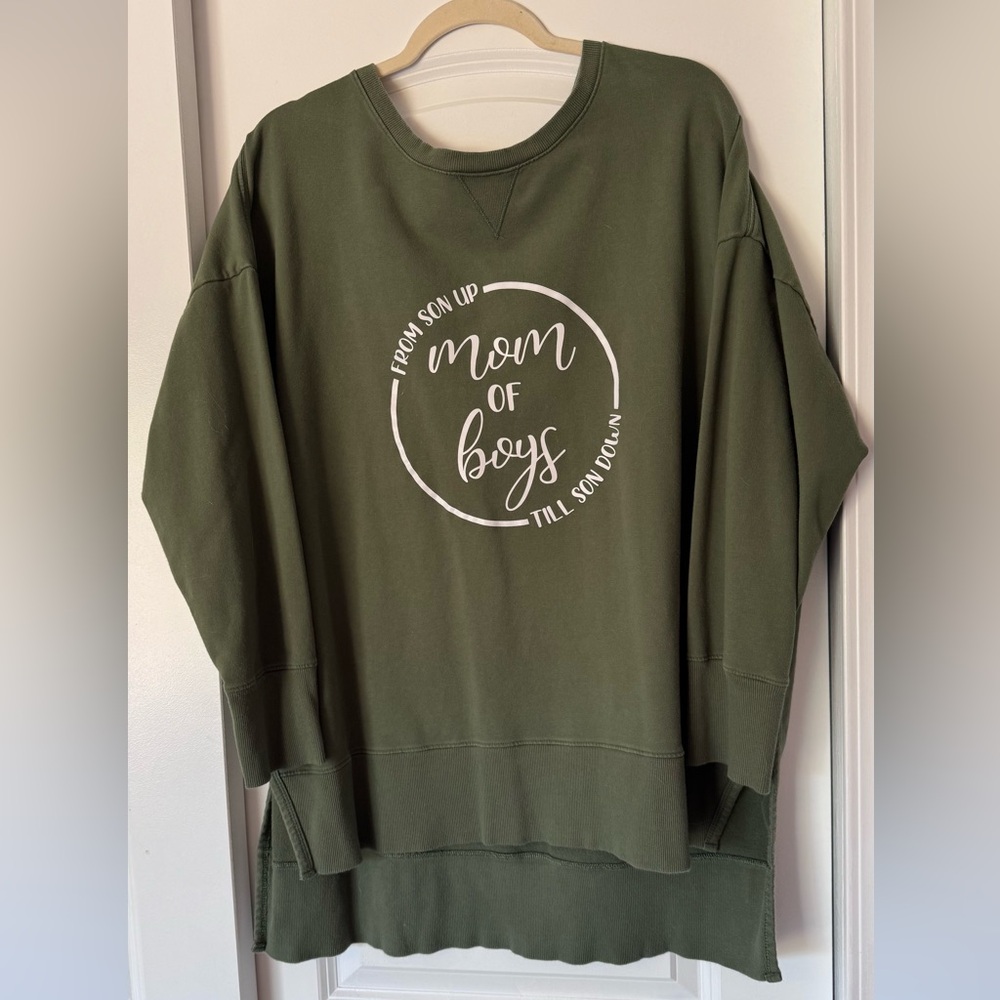 Terra & Sky Green Sweatshirt - Mom of Boys